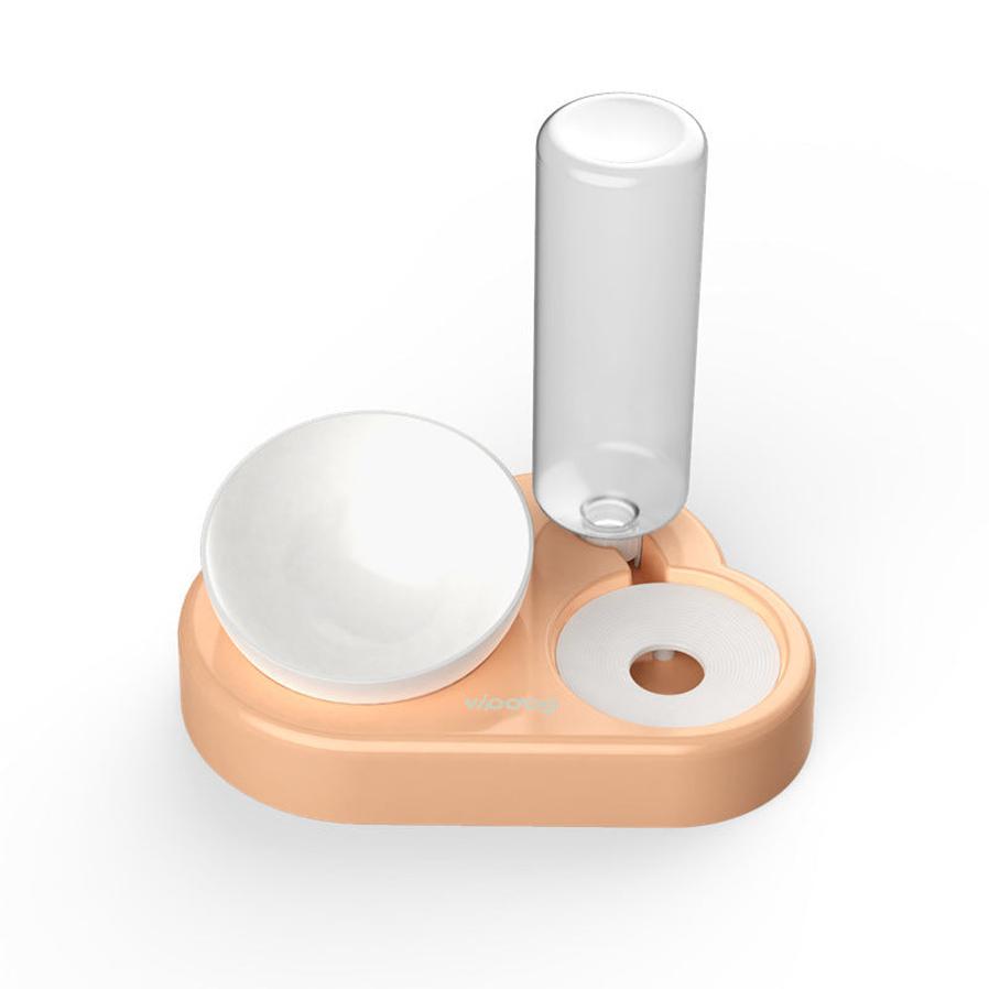 JMT-048842 Tilted Double Cat and Dog Bowl with Automatic Water Refill, Made from Safe PP and PET Materials