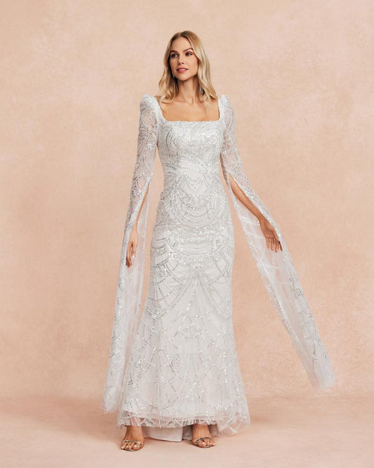JMT-048906 Elegant White Women's Dress - SH0110 Model