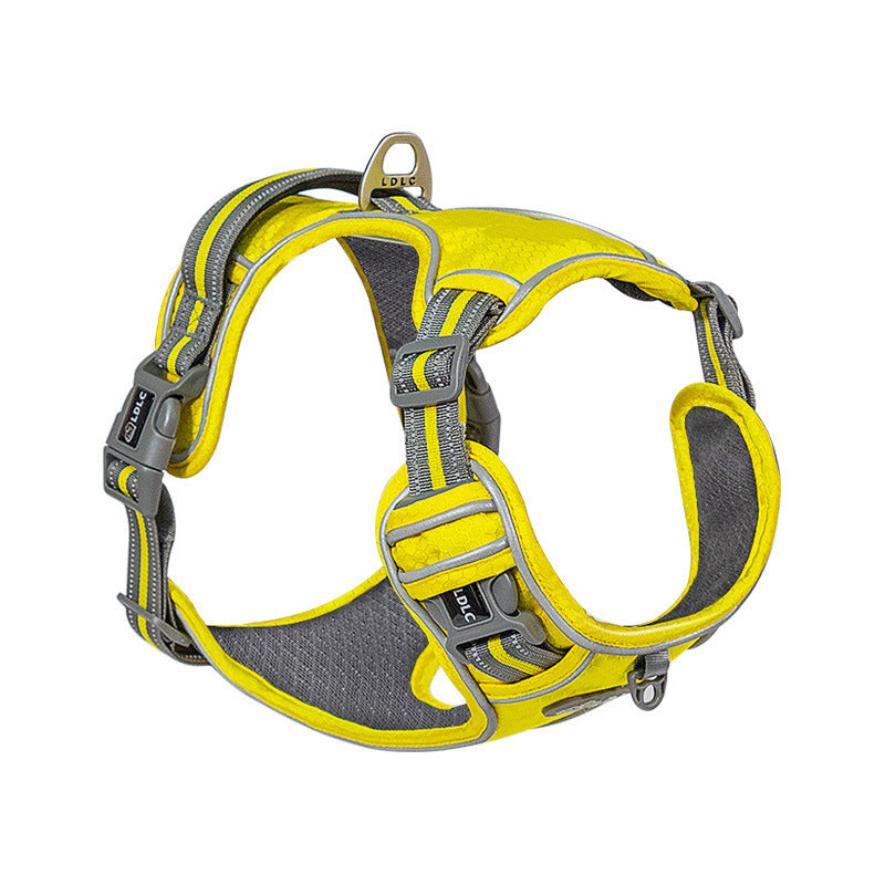JMT-049290 Reflective Shock Absorption Pet Chest and Back Strap for Comfort and Night Vision