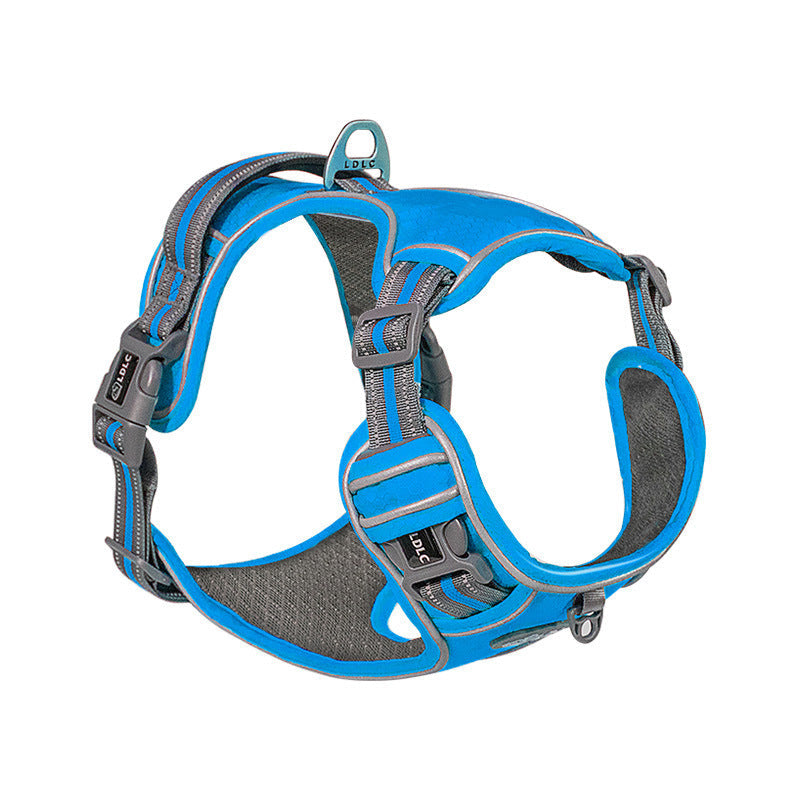 JMT-049290 Reflective Shock Absorption Pet Chest and Back Strap for Comfort and Night Vision