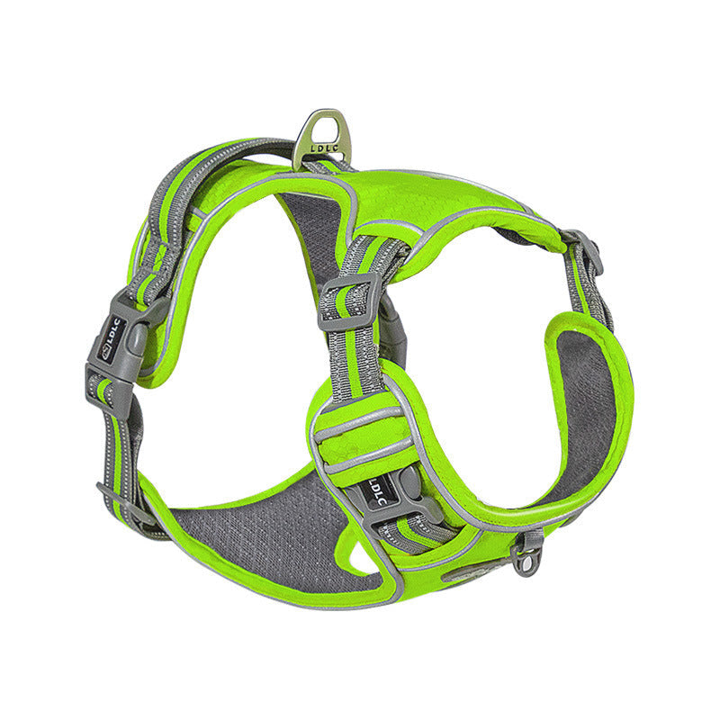 JMT-049290 Reflective Shock Absorption Pet Chest and Back Strap for Comfort and Night Vision
