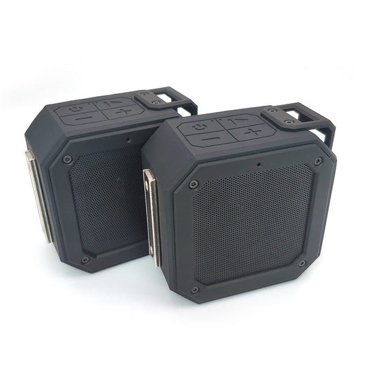 JMT-049354 Portable Bluetooth TWS Card Speaker with Radio Function and 15W Output, Dustproof, 12-Hour Playtime, USB Charging, TF Card Support, Black