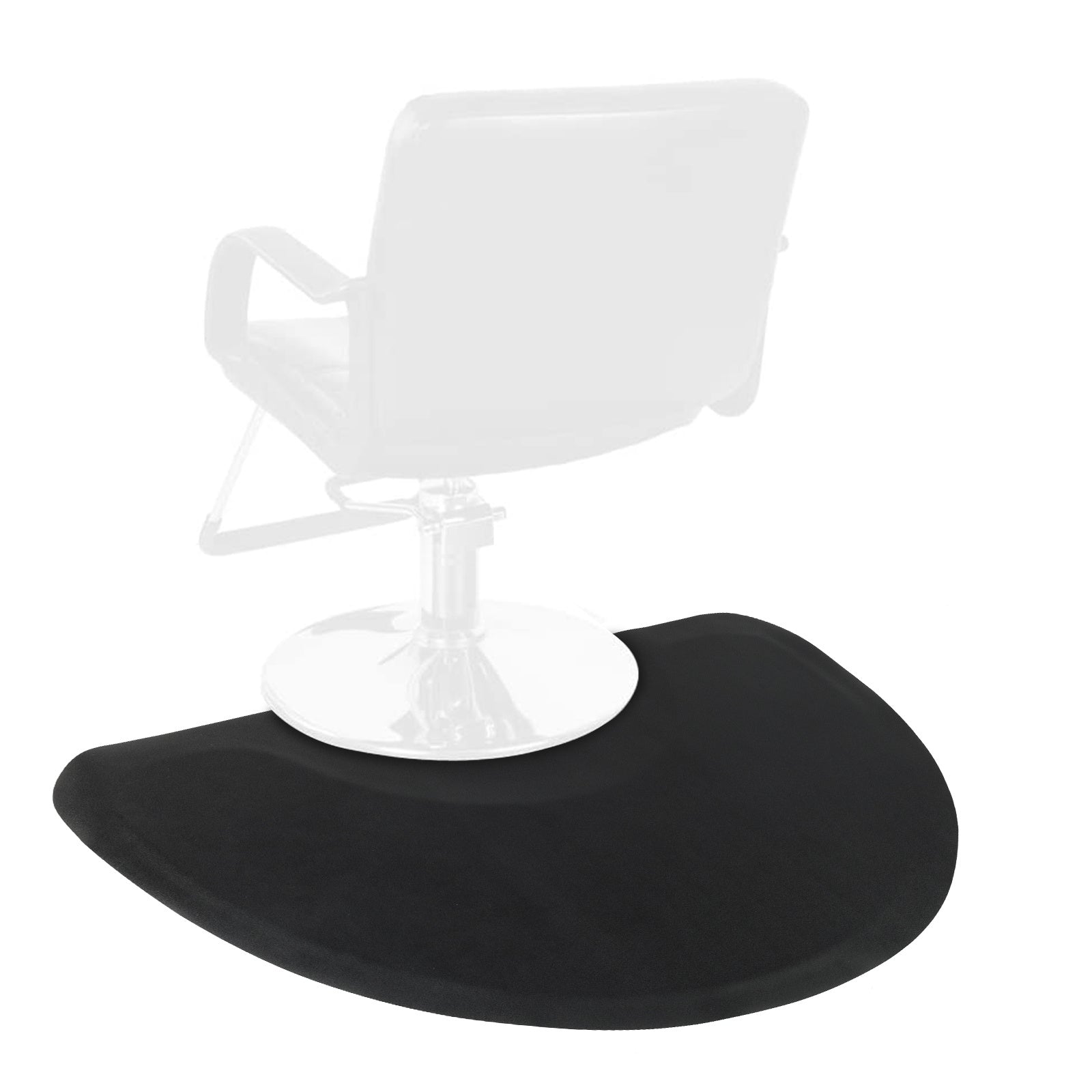 JMT-049802 Anti-Fatigue Black Salon Mat with Round Cutout, 3ft x 4.5ft, PVC & High-Density Foam