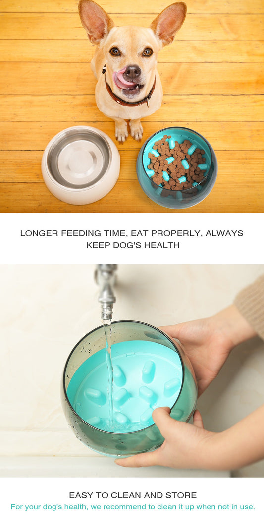 JMT-049994 Slow Feed Plastic Bowl for Pets - 19x19x14 cm