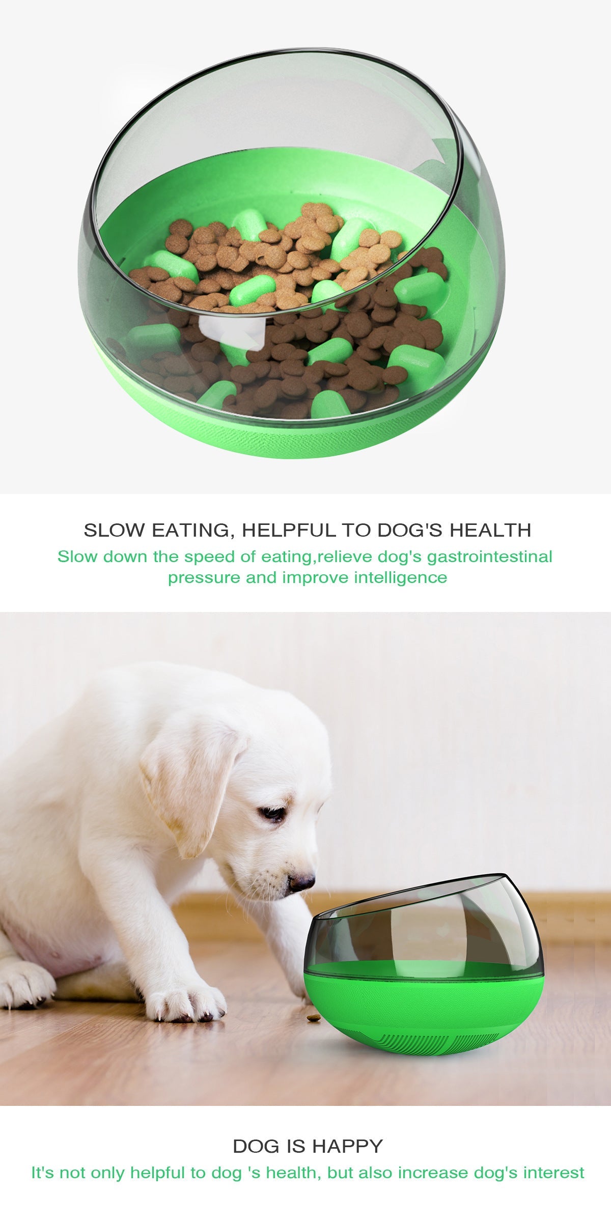 JMT-049994 Slow Feed Plastic Bowl for Pets - 19x19x14 cm