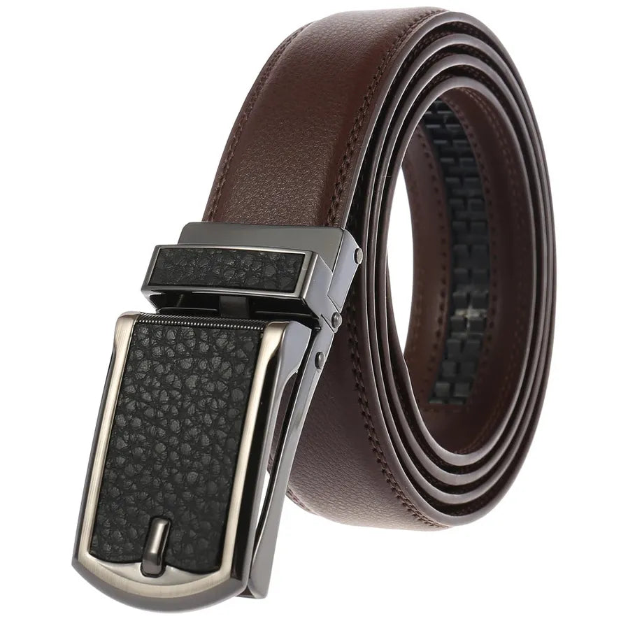 JMT-050570 Fashionable Automatic Buckle Genuine Leather Belt for Everyday Wear