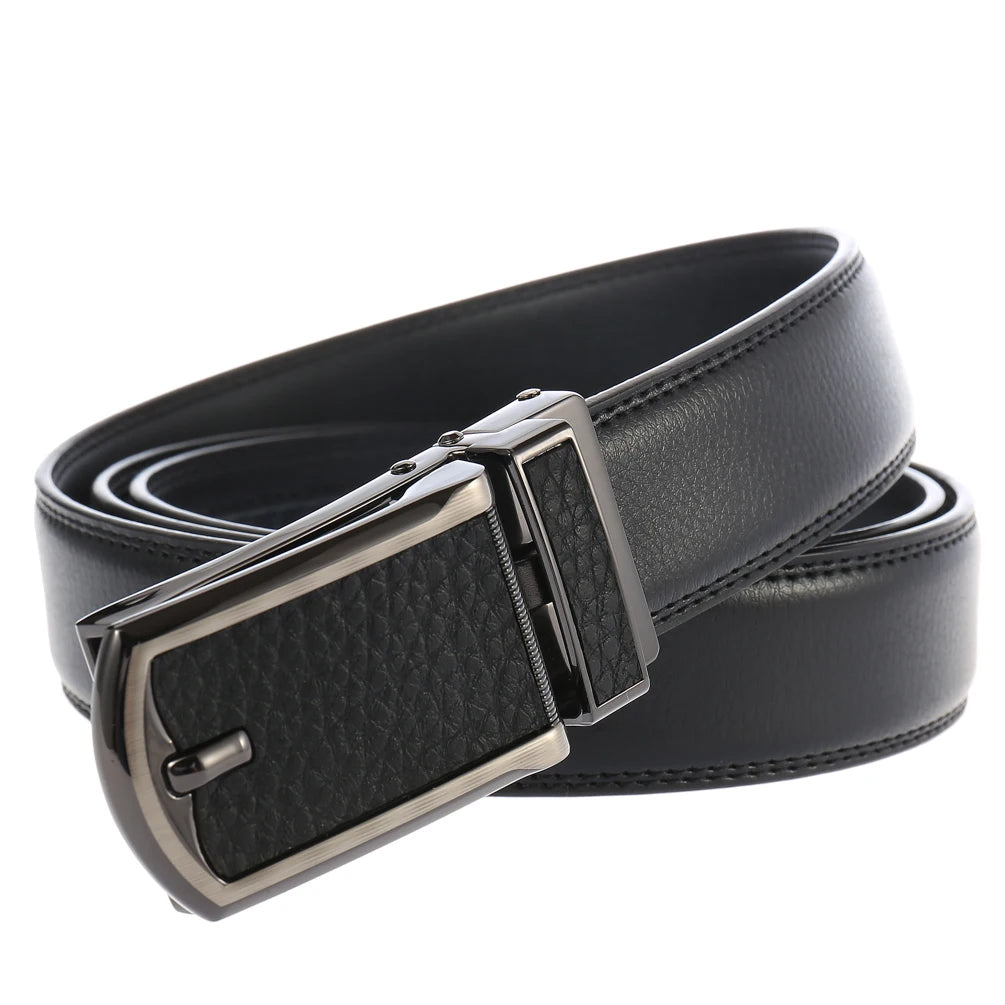 JMT-050570 Fashionable Automatic Buckle Genuine Leather Belt for Everyday Wear