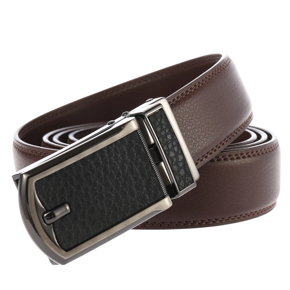 JMT-050570 Fashionable Automatic Buckle Genuine Leather Belt for Everyday Wear