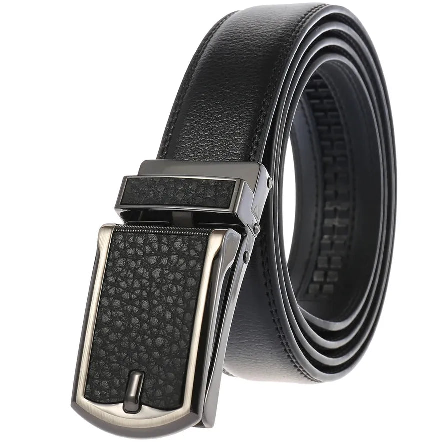 JMT-050570 Fashionable Automatic Buckle Genuine Leather Belt for Everyday Wear