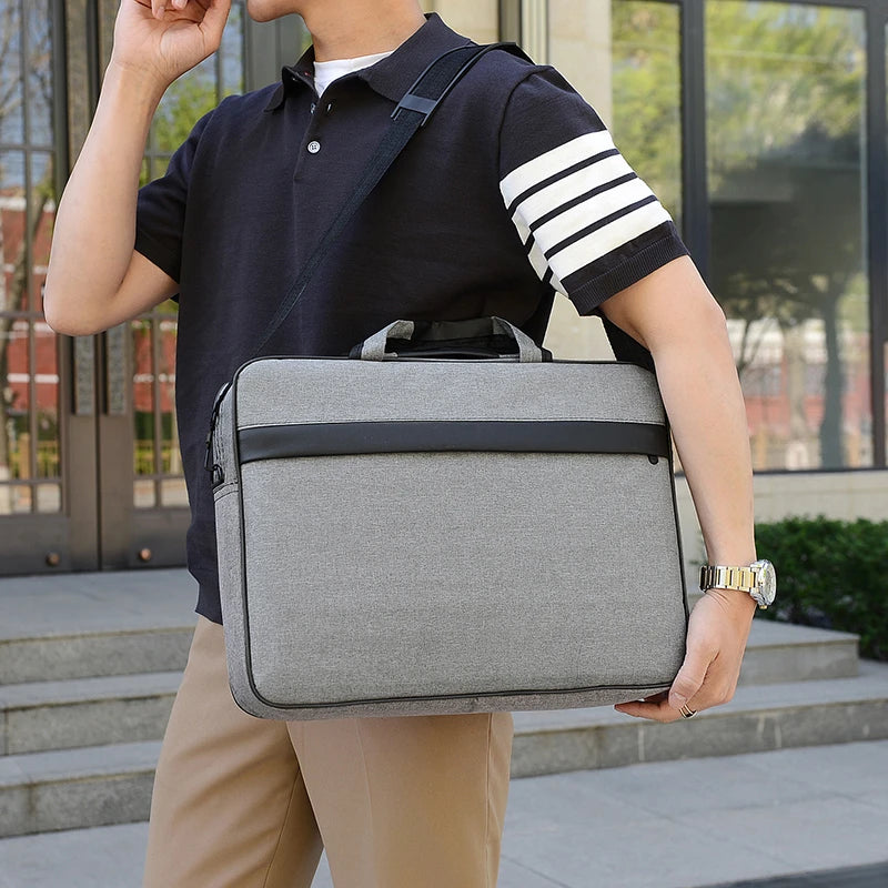 JMT-050634 Multifunction Waterproof Oxford Briefcase for Men - Laptop Messenger Bag with Sling Sleeve