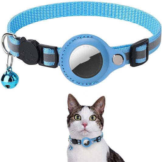 JMT-050634 Reflective Waterproof Nylon Collar with Holder Case for Airtag Suitable for Dogs and Cats