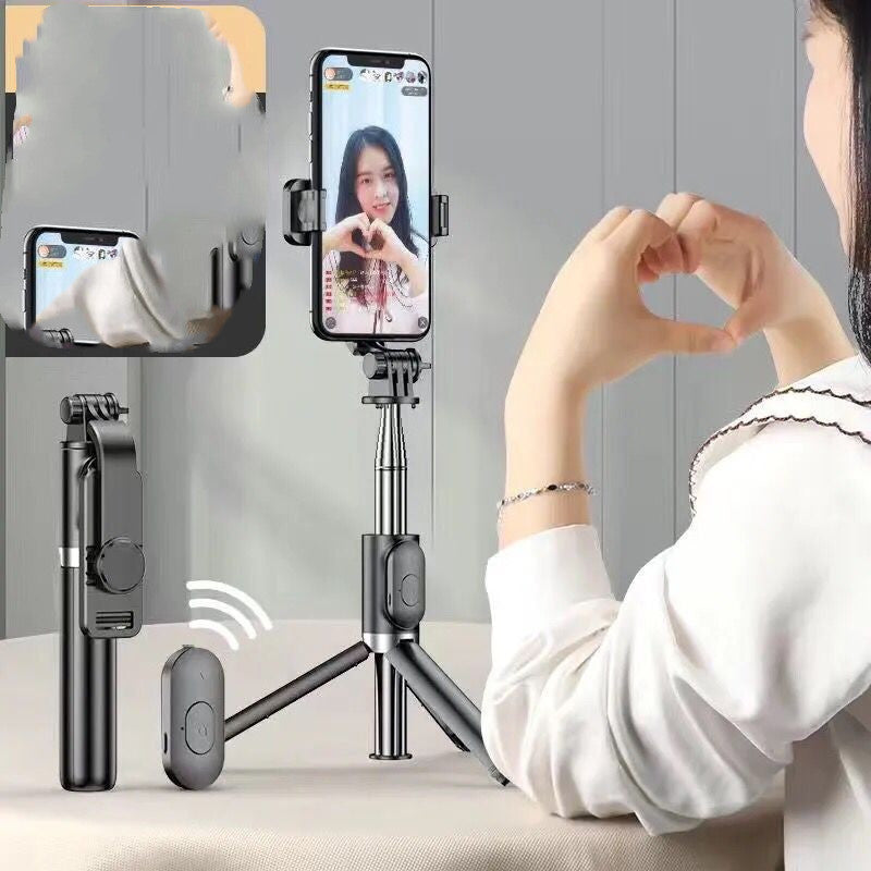 JMT-050826 Bluetooth Selfie Stick with Tripod and Fill Light for iPhone Compatibility