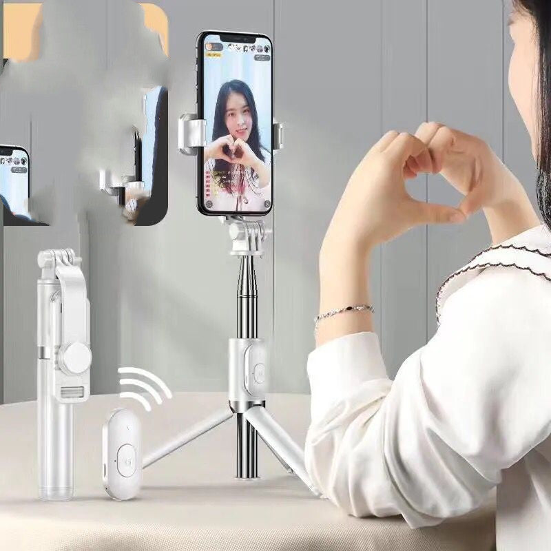 JMT-050826 Bluetooth Selfie Stick with Tripod and Fill Light for iPhone Compatibility