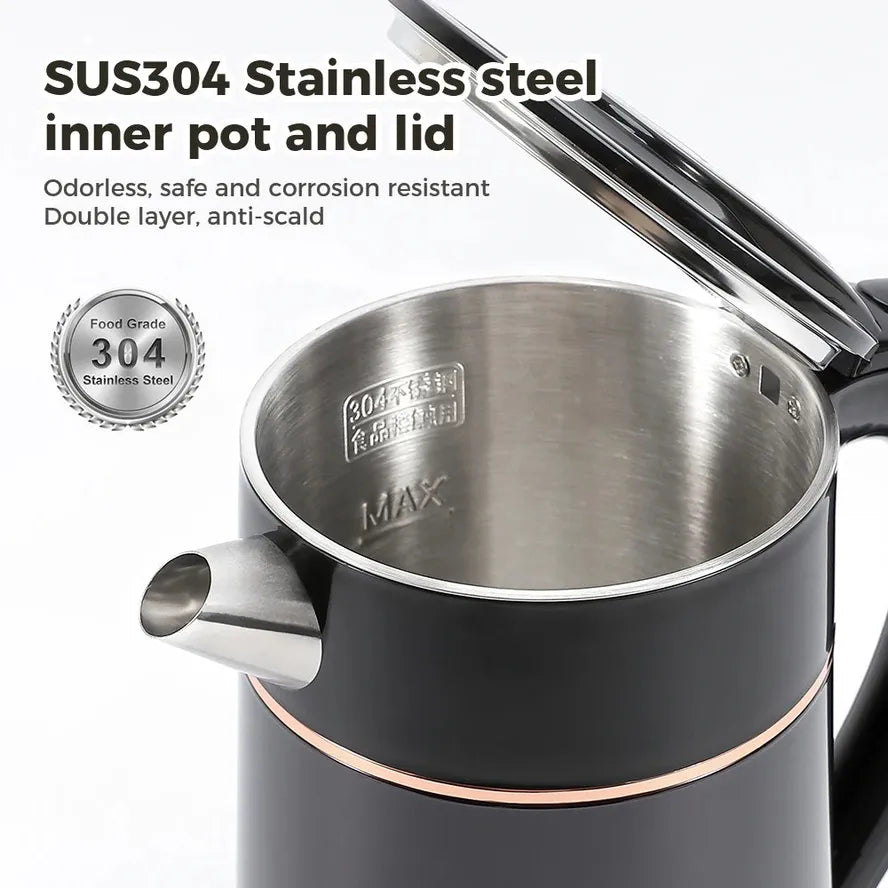 JMT-051082 Fast Heating Stainless Steel Electric Kettle for Family Use, 4-6 Minute Boiling Time