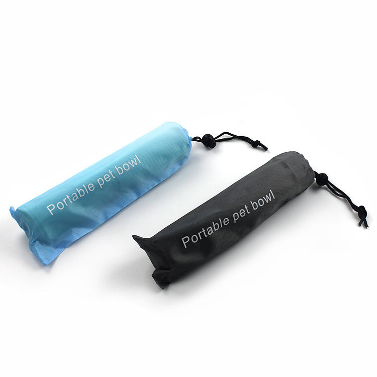 JMT-051146 Foldable Silicone Pet Bowl for Dogs and Cats - Mint Green & Gray, Dual Compartment Design, Easy to Clean, Portable & Travel Friendly