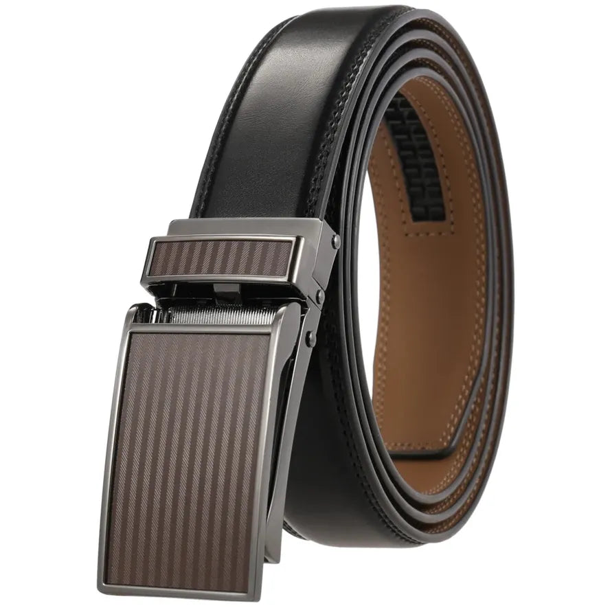 JMT-051722 Men's Custom Leather Automatic Buckle Belt with Alloy Closure - Model LY33-0222-1
