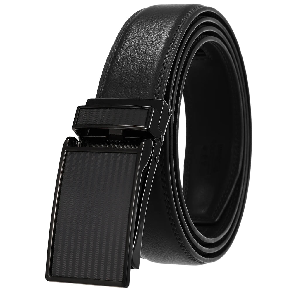 JMT-051722 Men's Custom Leather Automatic Buckle Belt with Alloy Closure - Model LY33-0222-1
