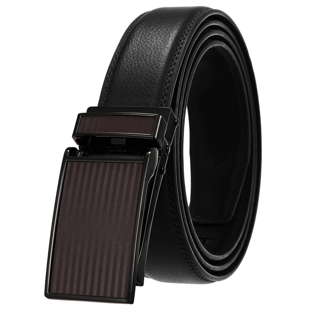JMT-051722 Men's Custom Leather Automatic Buckle Belt with Alloy Closure - Model LY33-0222-1