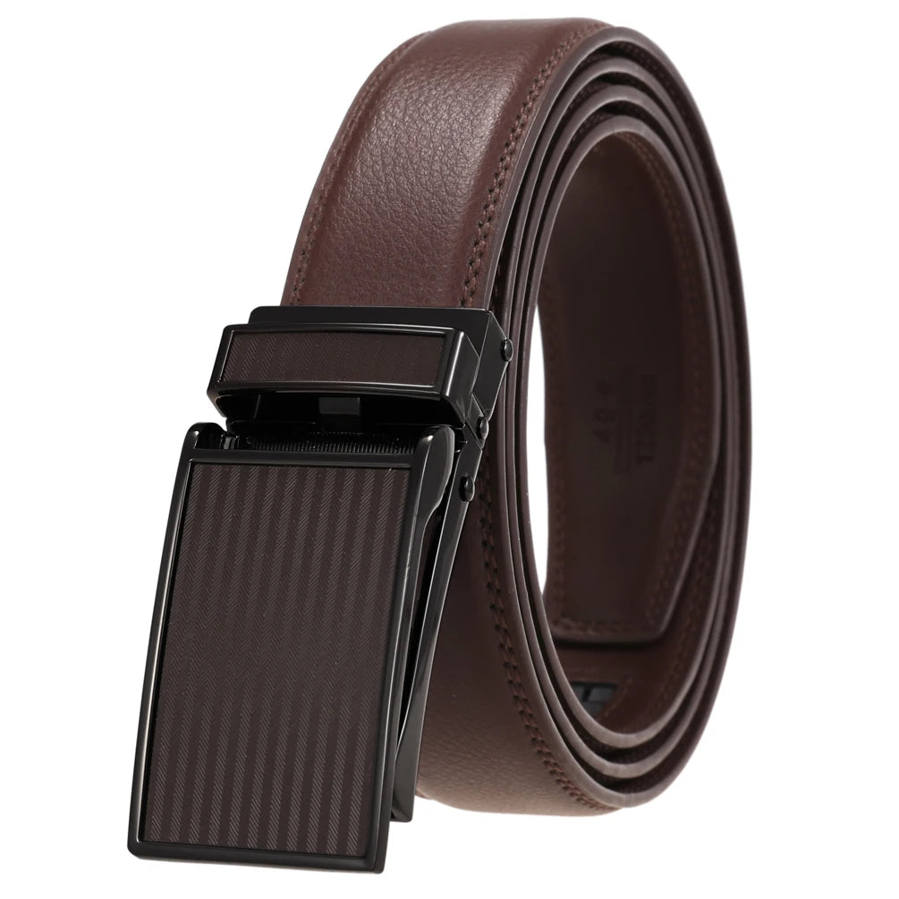 JMT-051722 Men's Custom Leather Automatic Buckle Belt with Alloy Closure - Model LY33-0222-1