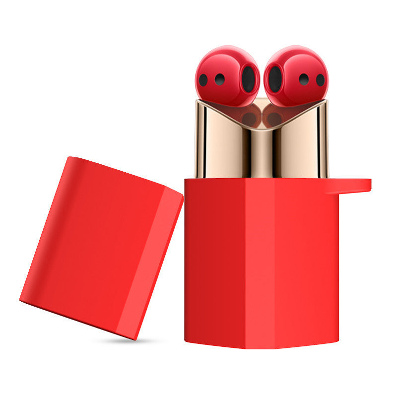 JMT-052106 Fashionable Silicone Case for Huawei FreeBuds Lipstick - Red and Wine Red