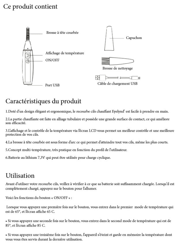 JMT-052106 Mini Portable Electric Eyelash Curler with Adjustable Heat Settings
