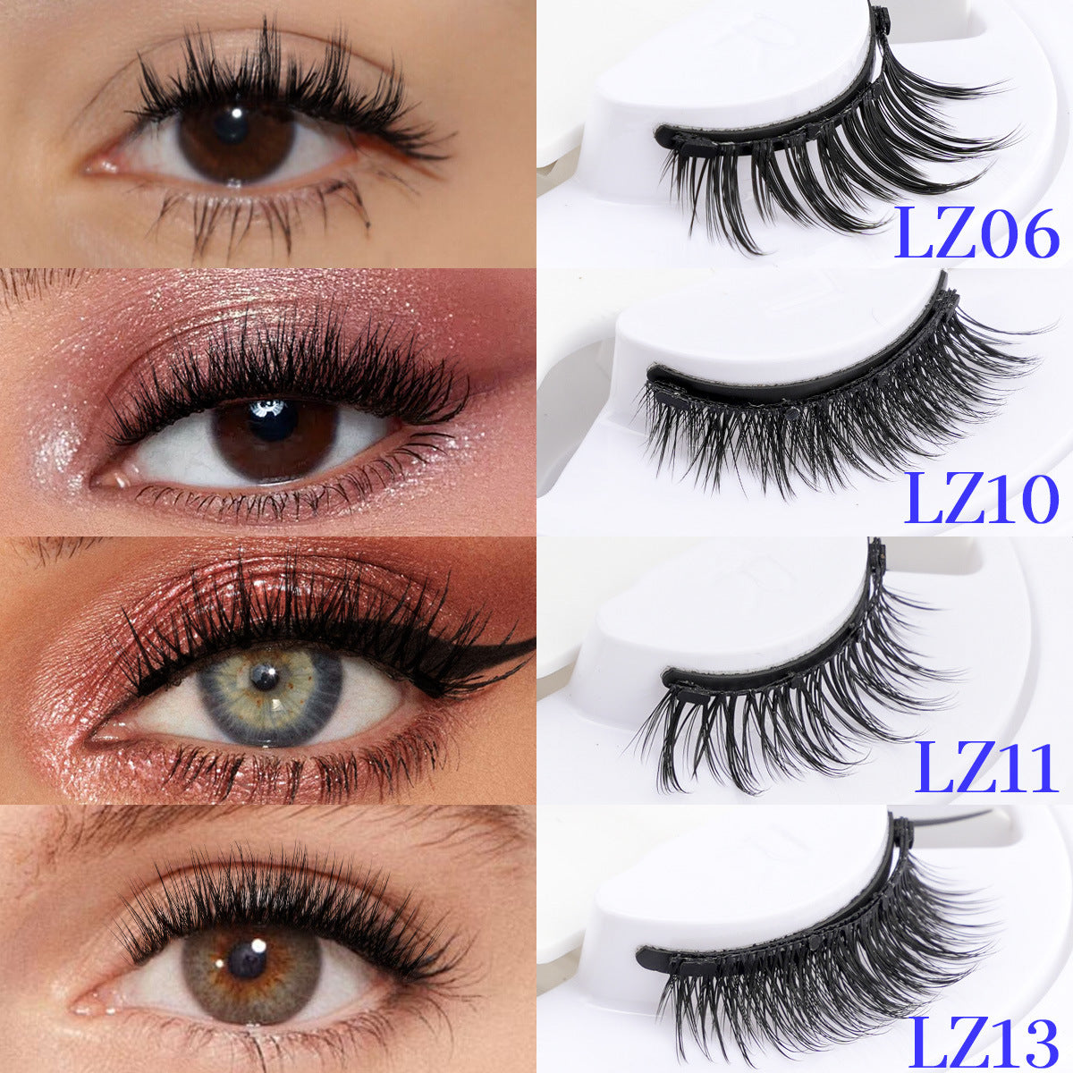 JMT-052234 Reusable Waterproof Magnetic False Eyelashes for All Occasions - Natural Look, Various Styles Available
