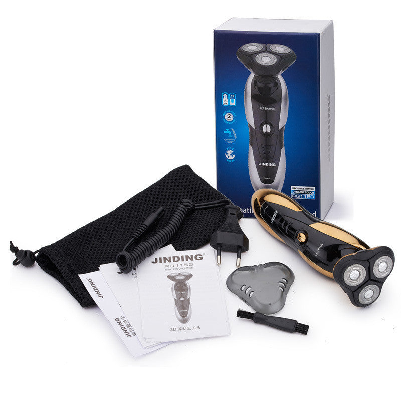 JMT-052362 Jinding RQ1150 Ergonomic Three-Head Electric Shaver with Quick Recharge and Washable Blades
