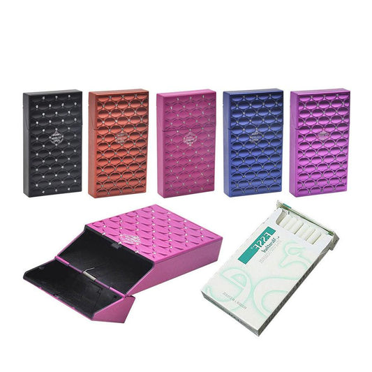JMT-053450 20-Piece Multifunctional Hand-Rolling Cigarette Case with Windproof Function and Accessories