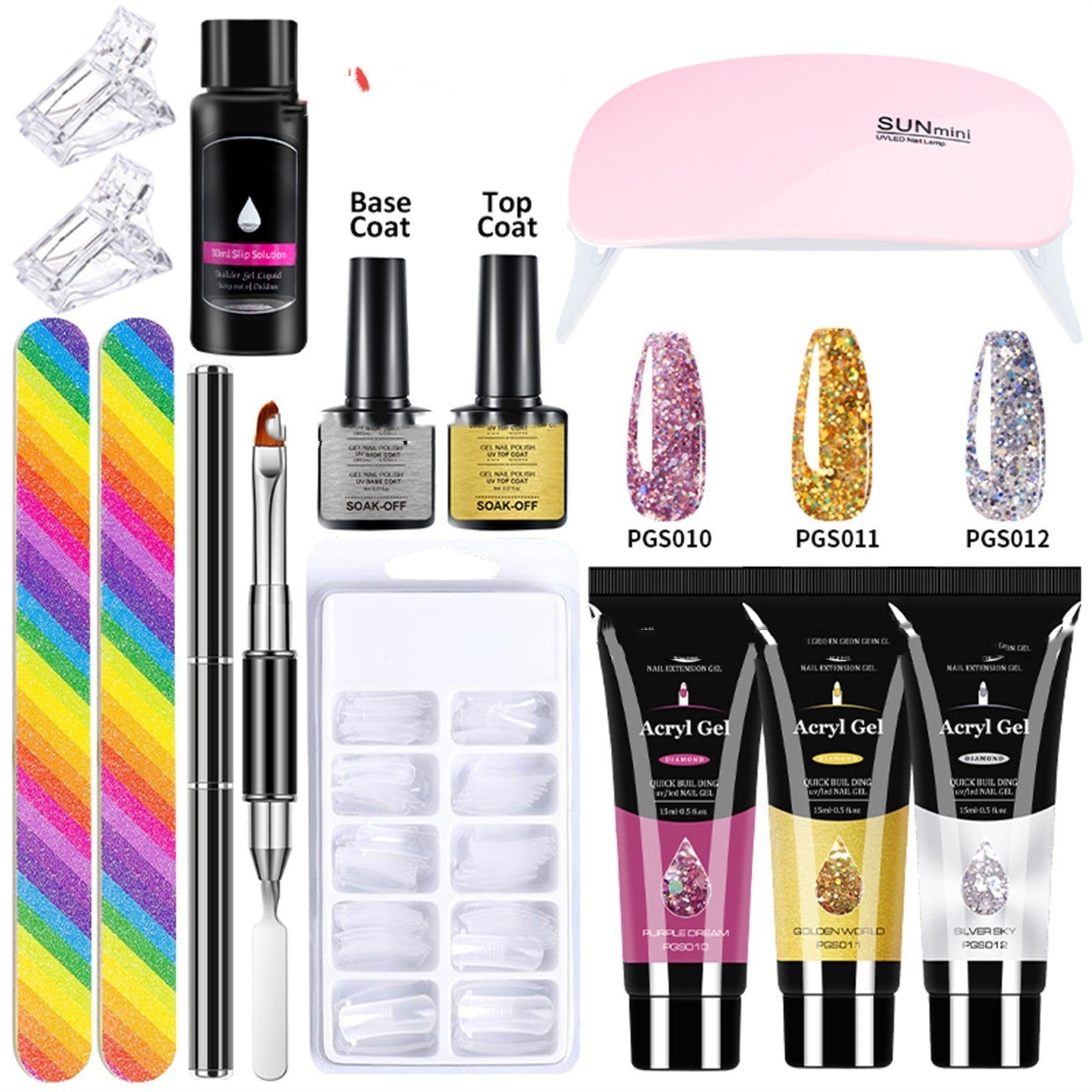 JMT-053578 13-Piece Crystal Extended Glue Nail Art Kit