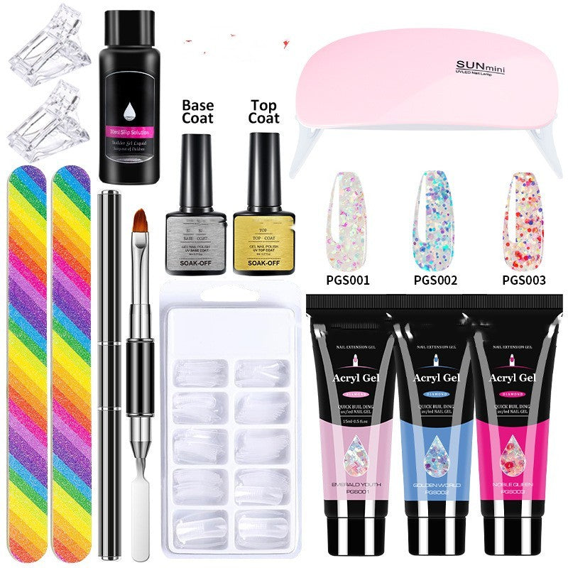 JMT-053578 13-Piece Crystal Extended Glue Nail Art Kit