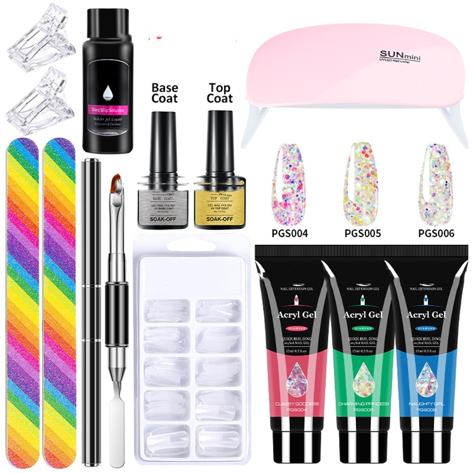 JMT-053578 13-Piece Crystal Extended Glue Nail Art Kit