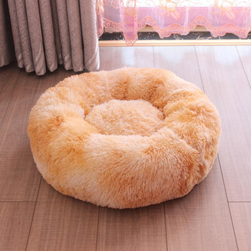 JMT-053578 Plush Round Self-Heating Pet Nest for Dogs and Cats - Cozy Donut Shape with Raised Edges for Comfort and Support