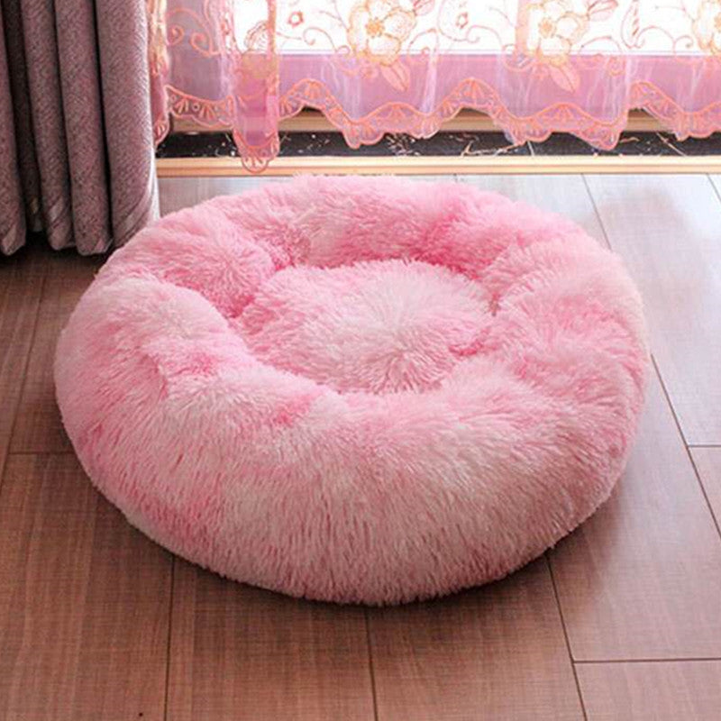 JMT-053578 Plush Round Self-Heating Pet Nest for Dogs and Cats - Cozy Donut Shape with Raised Edges for Comfort and Support