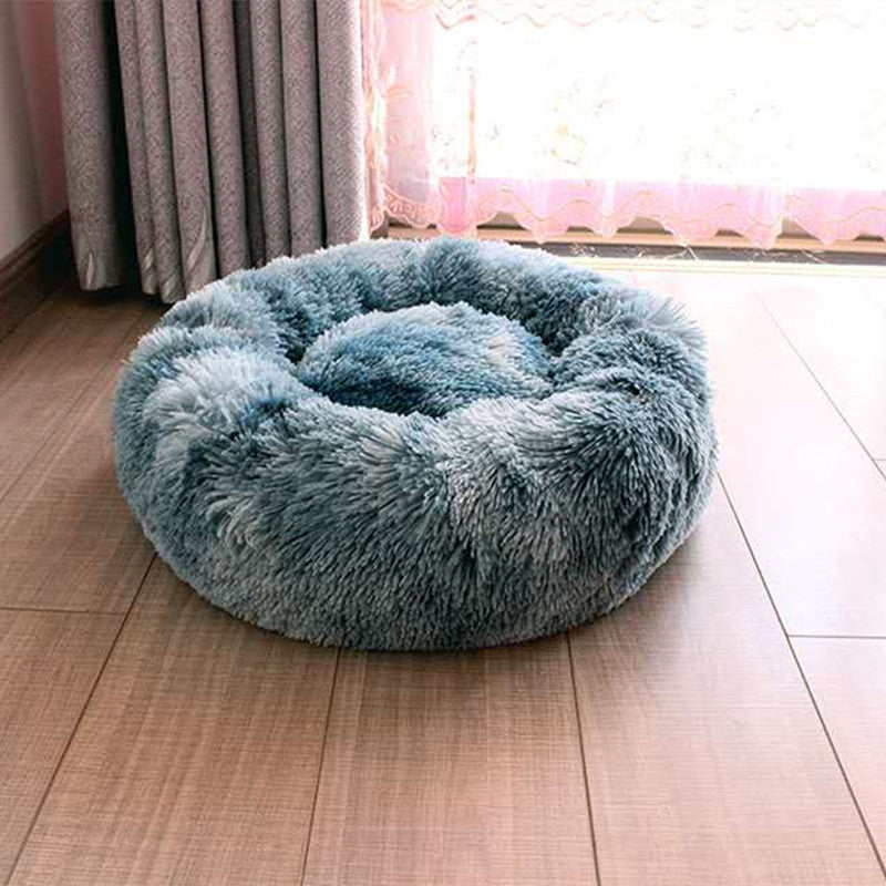 JMT-053578 Plush Round Self-Heating Pet Nest for Dogs and Cats - Cozy Donut Shape with Raised Edges for Comfort and Support