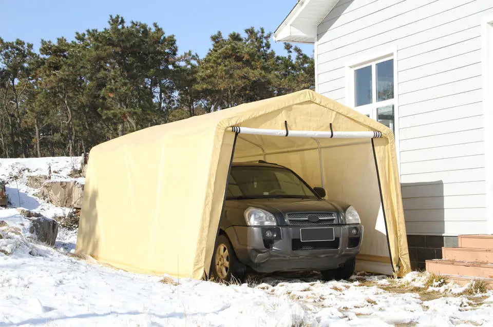 JMT-053898 Heavy Duty UV Resistant Carport Canopy with Waterproof Cover and Ventilation for Outdoor Vehicle Storage