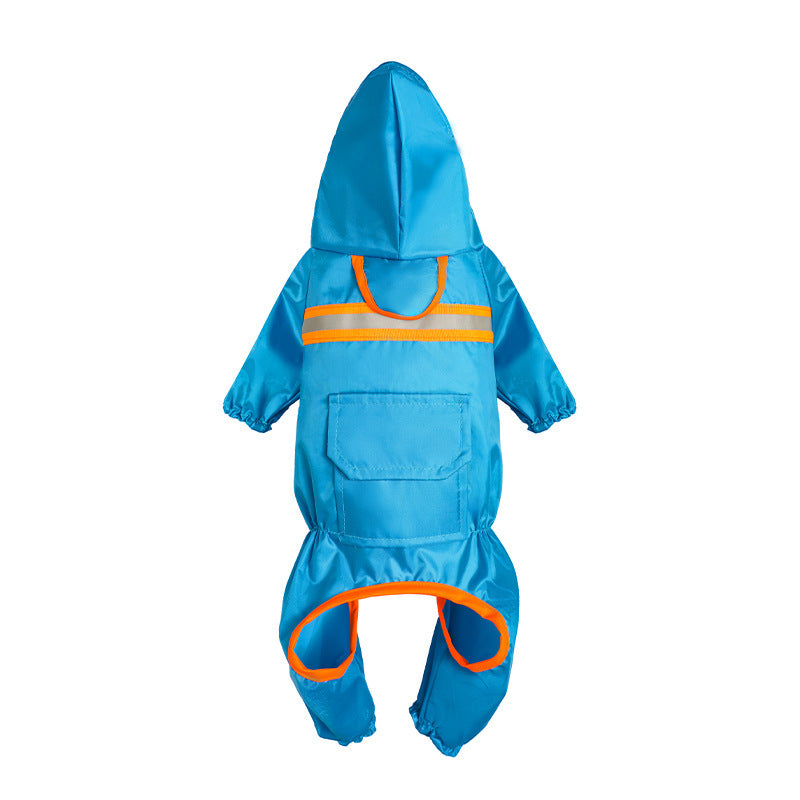 JMT-053898 Reflective Pet Raincoat – Casual Waterproof Jacket for Pets in Orange, Black, Red, and Blue, Sizes S to XXL