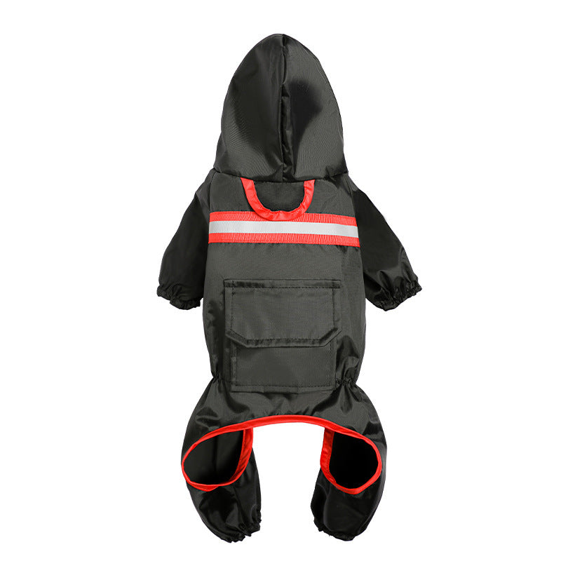 JMT-053898 Reflective Pet Raincoat – Casual Waterproof Jacket for Pets in Orange, Black, Red, and Blue, Sizes S to XXL
