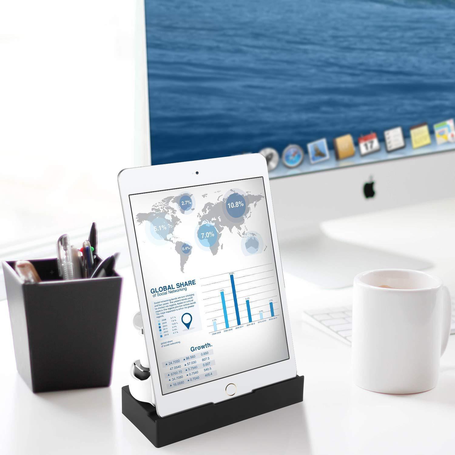 JMT-053962 8-in-1 Wireless Charging Station with 5 USB Ports and Fireproof Material
