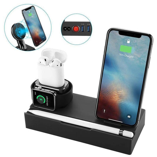 JMT-053962 8-in-1 Wireless Charging Station with 5 USB Ports and Fireproof Material