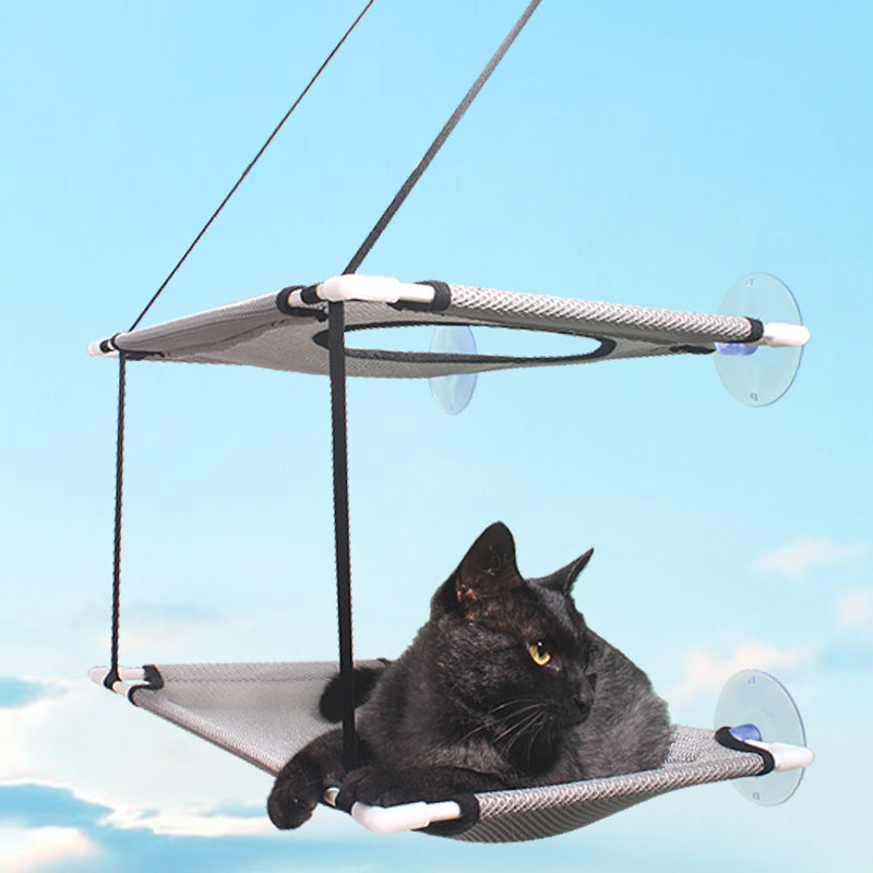 JMT-054282 Suction Cup Dual-Layer Cat Hammock for Comfortable Pet Relaxation