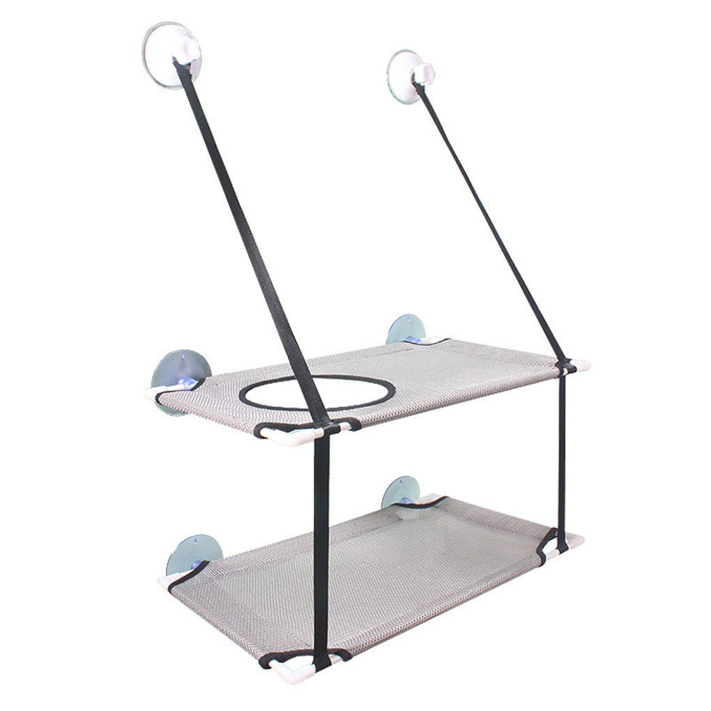 JMT-054282 Suction Cup Dual-Layer Cat Hammock for Comfortable Pet Relaxation