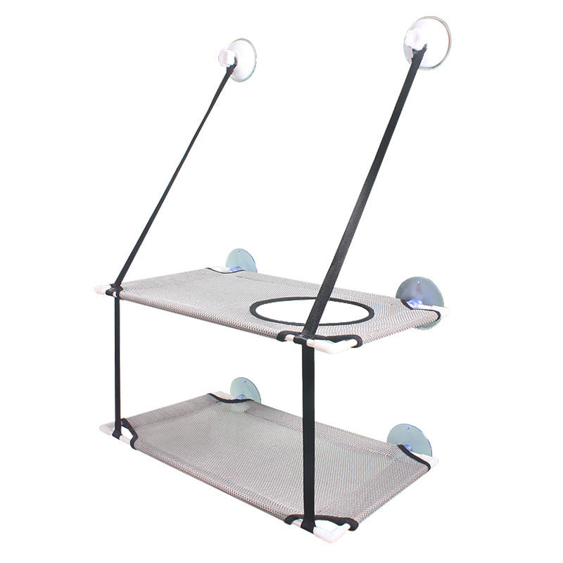 JMT-054282 Suction Cup Dual-Layer Cat Hammock for Comfortable Pet Relaxation