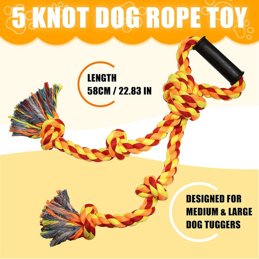 JMT-054410 Durable Dog Rope Tug Toy for Large Breeds – Interactive Chew Toy for Aggressive Chewers – Dental Cleaning and Tough Play