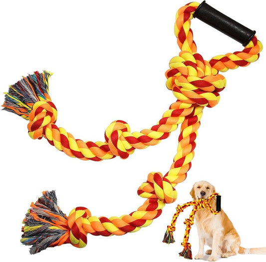 JMT-054410 Durable Dog Rope Tug Toy for Large Breeds – Interactive Chew Toy for Aggressive Chewers – Dental Cleaning and Tough Play