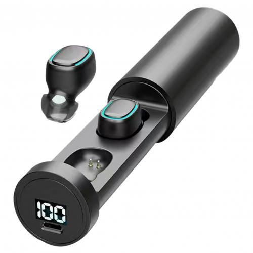 JMT-054410 Wireless Bluetooth 5.0 Sports Earbuds with Digital Display and Binaural Sound, 10m Range, Pull Style