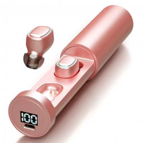JMT-054410 Wireless Bluetooth 5.0 Sports Earbuds with Digital Display and Binaural Sound, 10m Range, Pull Style