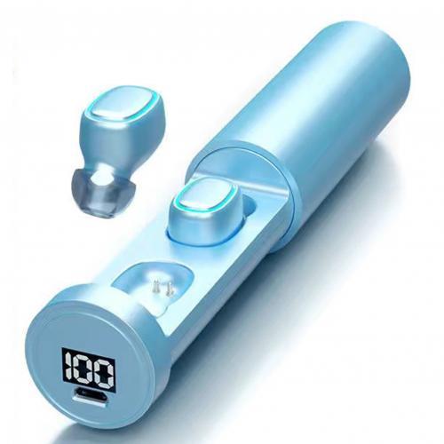 JMT-054410 Wireless Bluetooth 5.0 Sports Earbuds with Digital Display and Binaural Sound, 10m Range, Pull Style