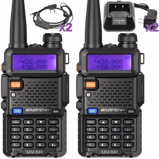 JMT-054602 Baofeng UV-5R Dual-Band Walkie Talkies with 128 Channels and Emergency Features