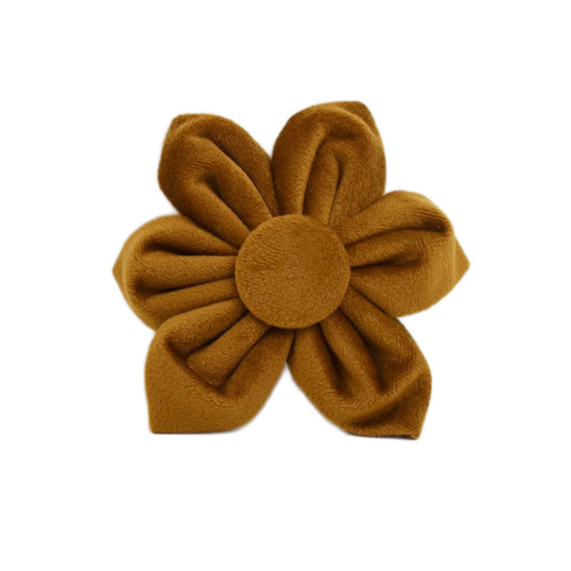 JMT-054602 Velvet Fabric Dog Collar with Accessories - Adjustable Sizes XS to XL, Includes Leash, Bow, Flower, Vest, and Poop Bag