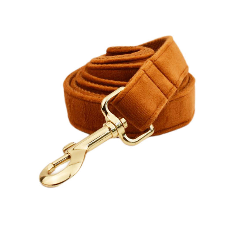 JMT-054602 Velvet Fabric Dog Collar with Accessories - Adjustable Sizes XS to XL, Includes Leash, Bow, Flower, Vest, and Poop Bag